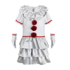 Clown Horror Kids Girls Cosplay Costume Pennywise Halloween Costume Performance Outfit