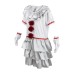 Clown Horror Kids Girls Cosplay Costume Pennywise Halloween Costume Performance Outfit