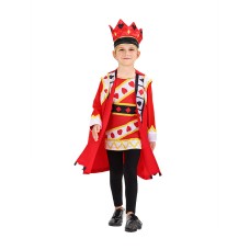 Halloween Children's Costume Boy Poker Kingdom Red King Outfit Set Cosplay Performance Costume Halloween Children's Costume Boy Poker Kingdom Red King Outfit Set Cosplay Performance Costume