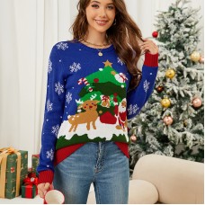 Santa Claus pattern pullover sweater
