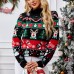 Long sleeved high neck sweater for women's autumn and winter new style pullover snowman Christmas sweater