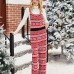 Strap pants loose Christmas snowflake knit jumpsuit