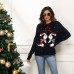 Little penguin jacquard loose long sleeved pullover Christmas sweater
