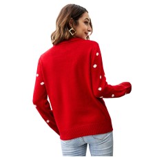 Round neck long sleeved sequin pullover animal Christmas outfit sweater