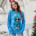 Round neck long sleeved sequin pullover animal Christmas outfit sweater