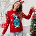 Round neck long sleeved sequin pullover animal Christmas outfit sweater