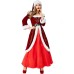 Christmas Eve Christmas costume wine red long Christmas queen performance costume parent-child outfit ﻿