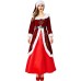Christmas Eve Christmas costume wine red long Christmas queen performance costume parent-child outfit ﻿