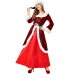 Christmas Eve Christmas costume wine red long Christmas queen performance costume parent-child outfit ﻿