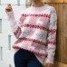 Christmas Snowflake Deer Round Neck Knitted Top for Women