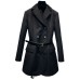 Double breasted black suit women's lace up waist jacket