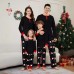 Christmas Reindeer Letter Print Family Matching Pajamas Set for Adults and Kids Christmas Santa Design,