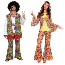 Hippie Costume for Men and Women Retro Party Outfit for HalloweenDance Performance Stage Wear Hippie Costume for Men and Women Retro Party Outfit for HalloweenDance Performance Stage Wear