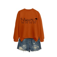 Fun Women's Teeth Christmas Round Neck Hoodie Undercover