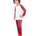 Christmas Pure Color Plaid Printed Family Matching Loungewear Set Casual Home Wear Christmas Pure Color Plaid Printed Family Matching Loungewear Set Casual Home Wear