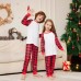 Christmas Pure Color Plaid Printed Family Matching Loungewear Set Casual Home Wear Christmas Pure Color Plaid Printed Family Matching Loungewear Set Casual Home Wear