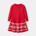 Christmas cartoon deer fur dress children's pullover knitted dress