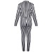 Halloween Cosplay Costume Women's Black and White Vertical Stripe Suit Set Cosplay Stage Performance Clothing