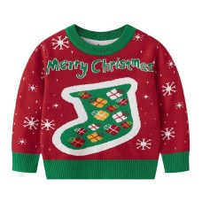 Children's Christmas Socks Red Sweater Baby Undercover Knitted Sweater