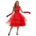 Wednesday Halloween Red Dres Beetlejuice Cosplay Costume Necromancer Outfit