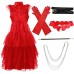 Wednesday Halloween Red Dres Beetlejuice Cosplay Costume Necromancer Outfit