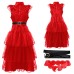 Wednesday Halloween Red Dres Beetlejuice Cosplay Costume Necromancer Outfit