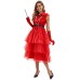 Wednesday Halloween Red Dres Beetlejuice Cosplay Costume Necromancer Outfit