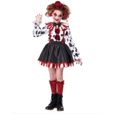 Children's and Adult Halloween Costume Women's Circus Haunting Horror Clown Costume for Masquerade Party Performance