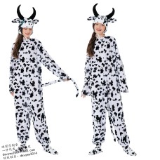 Halloween Party Performance Costume for Women, Cute Cow Animal Outfit, Adult Female Dancer Costume