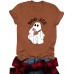 BOOJEE Ghost Pattern Round Neck Short Sleeve