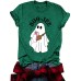 BOOJEE Ghost Pattern Round Neck Short Sleeve