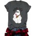 BOOJEE Ghost Pattern Round Neck Short Sleeve