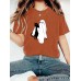 Ghost and Cat Pattern Round Neck Short Sleeve