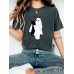 Ghost and Cat Pattern Round Neck Short Sleeve