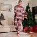 Christmas Family Matching Pajamas Snowman Deer Print Full Floral Home Wear Couple Sleepwear Set