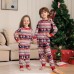 Christmas Family Matching Pajamas Snowman Deer Print Full Floral Home Wear Couple Sleepwear Set