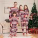 Christmas Family Matching Pajamas Snowman Deer Print Full Floral Home Wear Couple Sleepwear Set