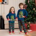 Christmas Family Matching Pajamas with Dinosaur Letter Print Home Wear