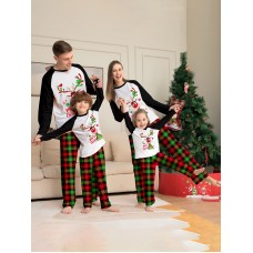 Christmas Deer Letter Print Family Pajama Set