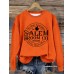 Long sleeved round neck Halloween witch print pullover sweatshirt sweatshirt sweatshirt