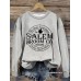 Long sleeved round neck Halloween witch print pullover sweatshirt sweatshirt sweatshirt