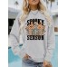 Halloween printed loose hoodie