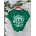Bitchcraft Halloween Printed Round Neck Loose T-shirt