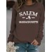 Witch print loose hoodie