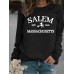 Witch print loose hoodie