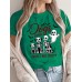 Round neck top women's Halloween printed T-shirt