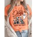 Round neck top women's Halloween printed T-shirt
