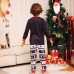 Christmas Family Matching Pajamas, Letter Cartoon Snowflake Print, 
