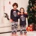 Christmas Family Matching Pajamas, Letter Cartoon Snowflake Print, 