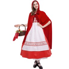 Hooded Red Riding Hood Costume for Halloween Cosplay and Stage Performance Hooded Red Riding Hood Costume for Halloween Cosplay and Stage Performance